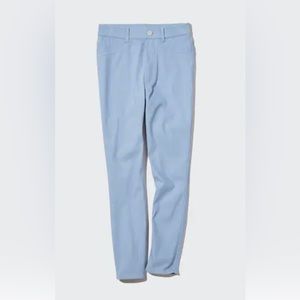Uniqlo ultra stretch high rise cropped leggings pants in blue, size small.